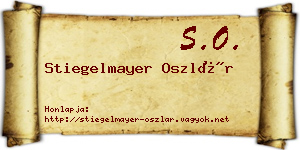 Stiegelmayer Oszlár névjegykártya